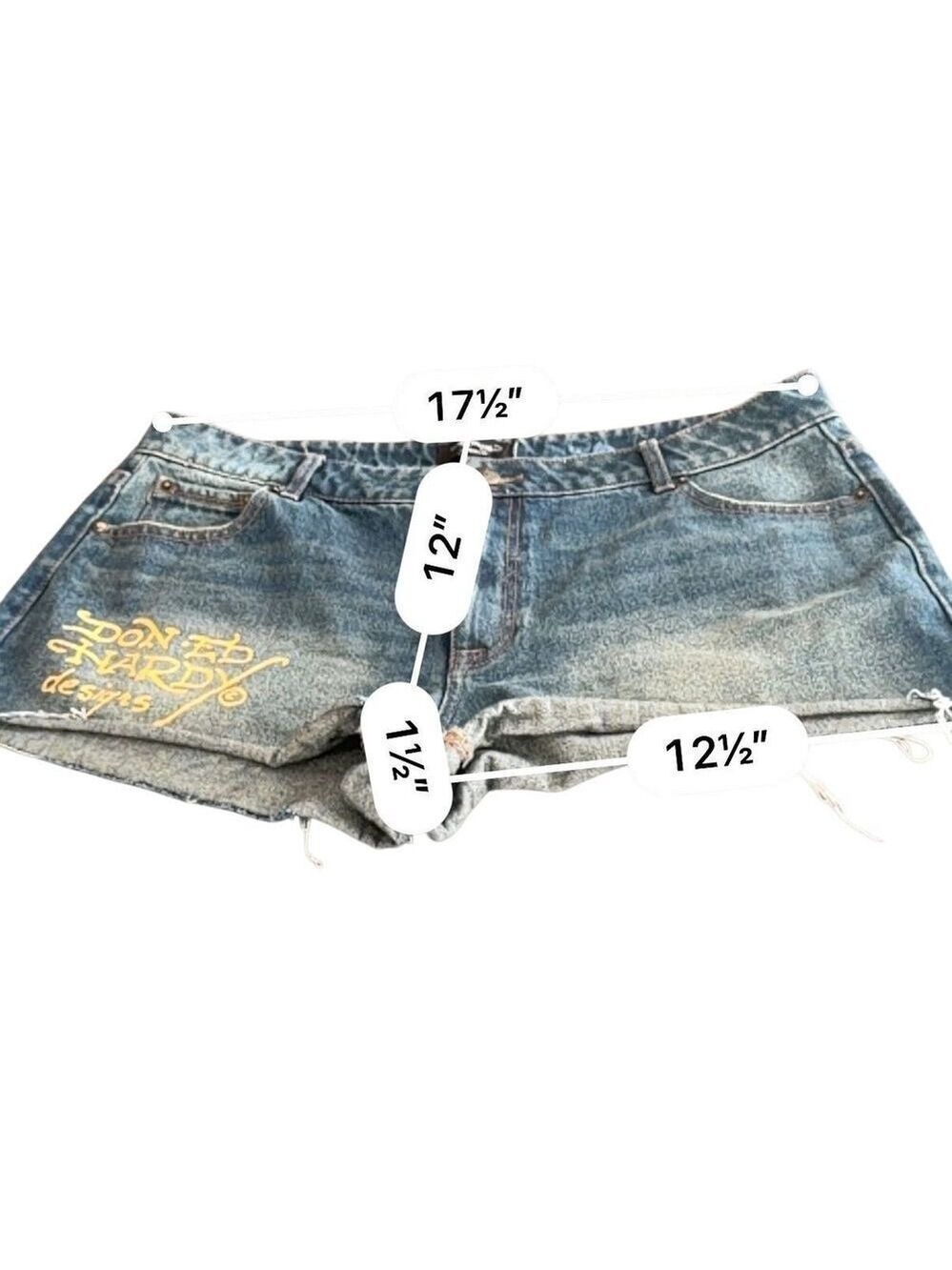 Vintage Ed Hardy Denim Mini Shorts - Picture 11 of 14